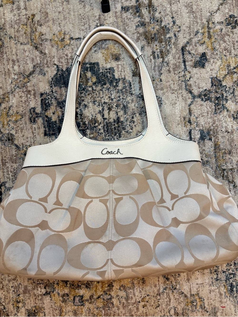Y2K Vintage Coach M1120- F18828 Lexi Carryall Shoulder Bag Signature Jacquard